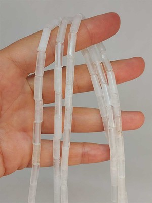 Yaşam Tohumu Çeyrek Dizi (9cm Uzunluğundadır!) Kristal Kuvars Taşı Silindir Kesim 4X12.5MM Çeyrek Dizi (49374)