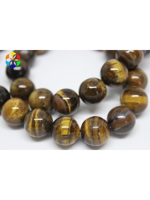 Yaşam Tohumu Çeyrek Dizi (9cm Uzunluğundadır!) Kaplan Gözü Taşı Çeyrek Dizi 12MM