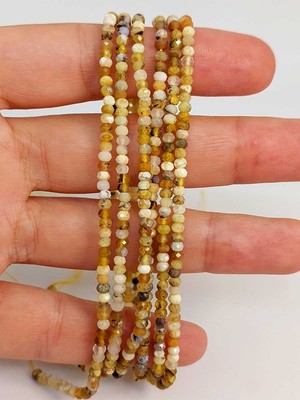 Yaşam Tohumu Çeyrek Dizi (9cm Uzunluğundadır!) Opal Taşı Rondela Faset Kesim Çeyrek Dizi 2*2.5mm (45452)