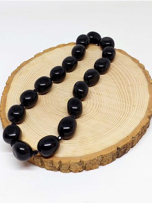 Yaşam Tohumu Çeyrek Dizi (9cm Uzunluğundadır!) Obsidyen Taşı Şekilli Çeyrek Dizi (44605)