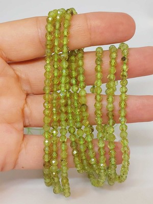 Yaşam Tohumu Çeyrek Dizi (9cm Uzunluğundadır!) Peridot (Zebercet) Taşı Çeyrek Dizi 3.5mm (45946)