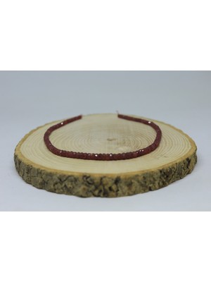 Yaşam Tohumu Çeyrek Dizi (9cm Uzunluğundadır!) Yakut Taşı Çeyrek Dizi Faset Kesim 4X2MM (Küçük Delikli)