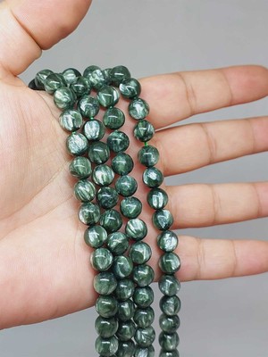 Yaşam Tohumu Çeyrek Dizi (9cm Uzunluğundadır!) Serafinit Taşı Çeyrek Dizi 8mm (52820)