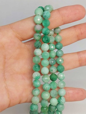 Yaşam Tohumu Çeyrek Dizi (9cm Uzunluğundadır!) Zümrüt Taşı Faset Kesim 7mm Çeyrek Dizi (45900)