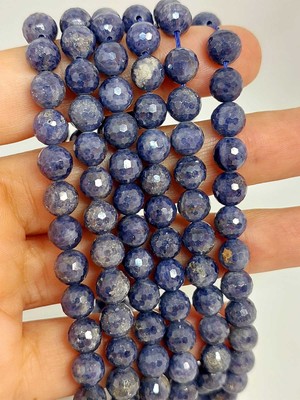 Yaşam Tohumu Çeyrek Dizi (9cm Uzunluğundadır!) Safir Taşı Faset Kesim Çeyrek Dizi 7mm (45508)