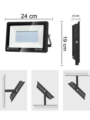 ŞANLED 100W 9000 Lumen 6500K Beyaz Işık Smd LED Projektör/ 4 Adettir