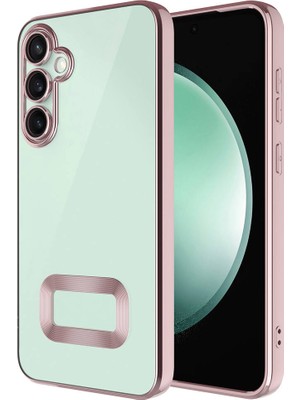 ZORE Samsung Galaxy S24 Kılıf Kamera Korumalı Logo Gösteren Omega Kapak - Rose Gold