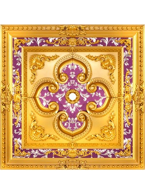 Pazar Dolu Kare Saray Tavanlar (90 cm x 90 Cm)
