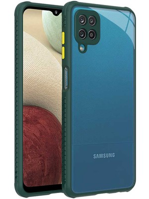 ZORE Samsung Galaxy A12 Kılıf ​​Kaff Kapak - Koyu Yeşil