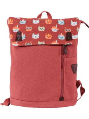 Biggdesign Cats Vintage Laptop Sırt Çantası Pembe