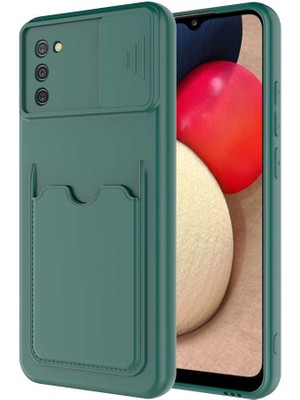 ZORE Samsung Galaxy A02S Kılıf ​Kartix Kapak - Koyu Yeşil