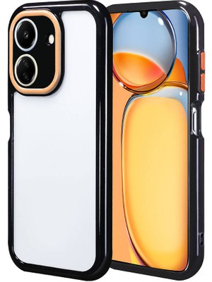 ZORE Xiaomi Redmi 13C Kılıf Kamera Korumalı Renkli Kenar ve Çerçeve Tasarımlı Vitamin Kapak - Siyah