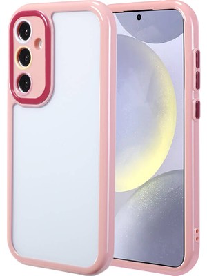 ZORE Samsung Galaxy S24 Kılıf Kamera Korumalı Renkli Kenar ve Çerçeve Tasarımlı Vitamin Kapak - Mürdüm