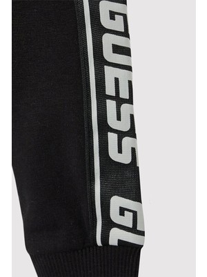 Guess Çocuk Şerit Logolu Siyah Sweatshirt