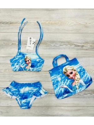 Rapapa Kız Çocuk 3 Parça Çantalı Bikini 0127