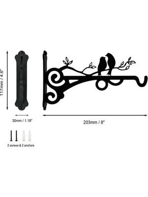 Rainbow Metal Asılı Sepet Kancaları Katı Vidalar ile Açık Bitki Braketi Duvara Monte Kanca Bitkiler Fener Kuş Besleyici 2 Adet (Yurt Dışından)