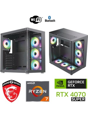 MSI 12GB Rtx 4070 Süper – Gaming Pc Ddr5 – Ryzen 7 7800X3D – 32GB Ddr5 6000 Mhz Ram  - 1tb M.2 SSD – Sıvı Sogutmalı – Windows 11 Pro