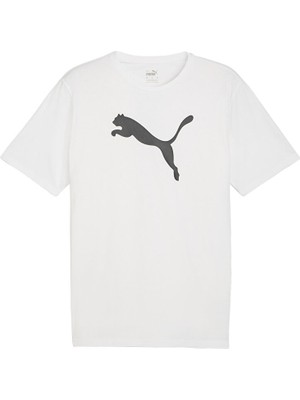 Puma Teamrise Logo Jersey Cotton Erkek Günlük Tişört 65870504 Beyaz
