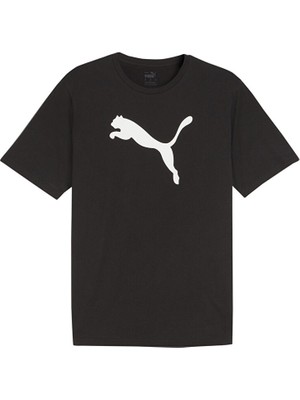 Puma Teamrise Logo Jersey Erkek Tişört Siyah Nefes Alabilir Kumaş ile Şık Tasarım