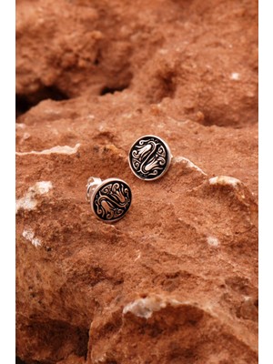 Sümer Telkari Laleli Mini Vidalı Gümüş Küpe 6906