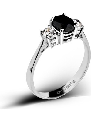 Kuyumcudükkanı Kuyumcudukkani Safir Renkli Tektaş YÜZÜK-10206-W-BLK