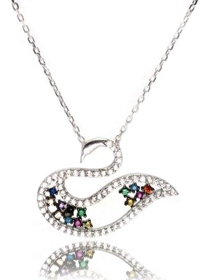 Osmanlı Gümüş Gümüş Bayan Kuğu Kolye