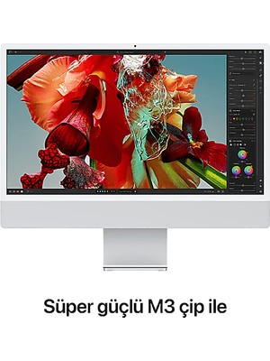 Apple iMac 24 Inc 4.5k M3 8cpu 10GPU 16GB 256GB Gümüş MQRJ3TU/A