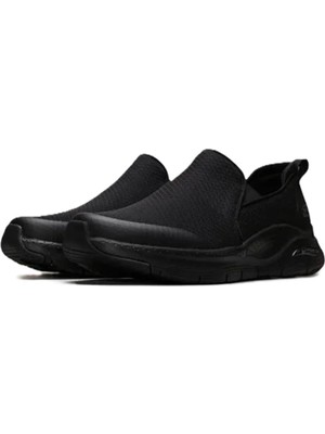 Skechers Arch Fit Banlin Sneaker Konfor Tabanlı Erkek Yürüyüş Ayakkabısı 4cm Yükseklik Siyah