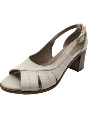 Çiğdem Kundura Çiğdem Kundura Arya Amberleaf  Deri Kadın Siyah Topuklu Ayakkabı - Amberleaf - Bej - 40