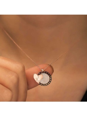 Ervanur 925 Ayar Gümüş Rose Kalbe Giden Kalp Kolye