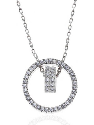 Ervanur 925 Ayar Gümüş Iç Içe Geçmiş Halka Kadın Kolye