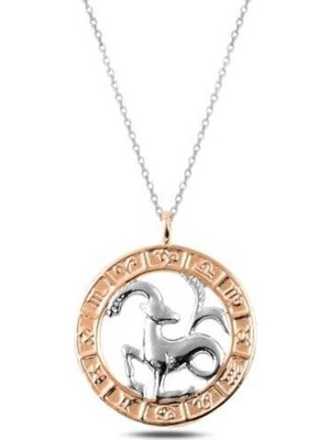 Ervanur 925 Ayar Gümüş Rose Oğlak Burcu Kolye