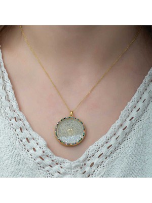 Ervanur 925 Ayar Gümüş Miks Taşlı Esmaül Hüsna Kadın Kolye