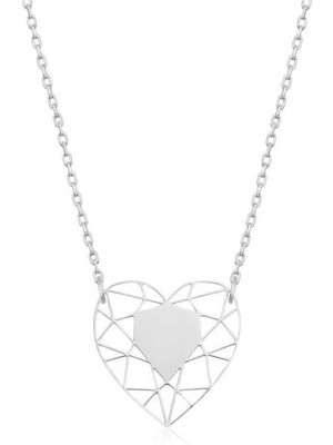 Ervanur 925 Ayar Gümüş Kalp Çemberi Kadın Kolye