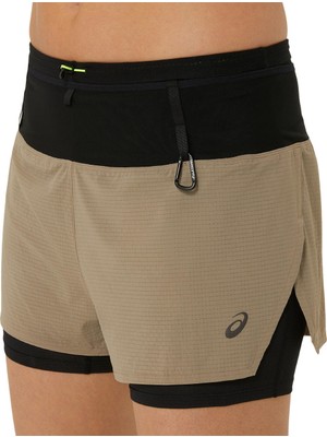 Asics Fujitrail 2-N-1 Short Kadın Kahverengi Şort 2012C719-200