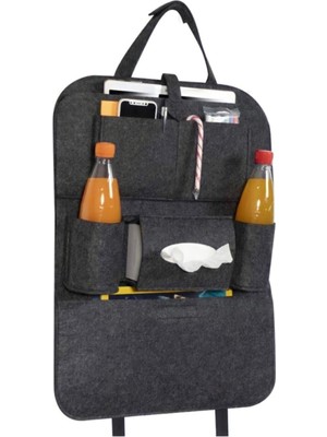 Baffhome Ankaflex Araba Koltuk Arkası Organizer Çanta Siyah Keçe 40x55 cm 7 Cepli