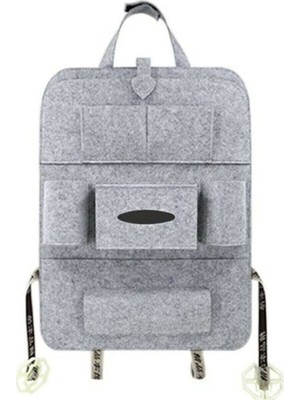 Ankaflex Araba Koltuk Arkası Gri Keçe Organizer Çanta Bagaj Organizer Araç Içi Eşya Düzenleyici