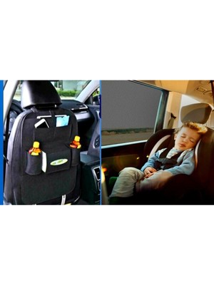 Ankaflex Araç Koltuk Arkası Eşya Düzenleyici ve 2 Adet Yan Cam Güneşliği