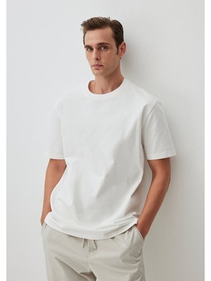 Mavi Bisiklet Yaka Beyaz Basic T-Shirt 0612269-70057