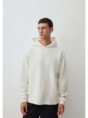 Mavi Kapüşonlu Beyaz Basic SWEATSHIRT0S10215-70057
