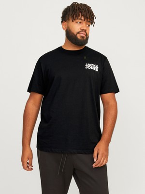 Jack & Jones Jjecorp Logo Tee Ss O-Neck Noos Pls Erkek Siyah Büyük Beden Tshirt 12158505-02