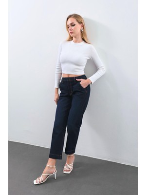 Markapia Kadın Geniş Kesim Culotte Fit Jean Pantolon