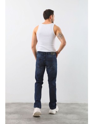 Markapia Erkek Likralı Straight Fit Jean Pantolon Mavi