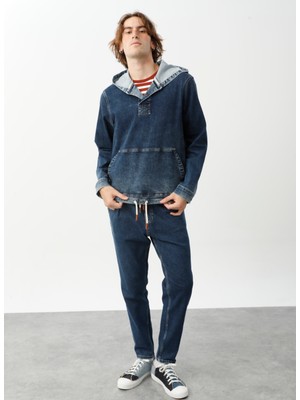 Denim Trip DEAN Regular Fit Faded Koyu İndigo Erkek Jean Hoodie