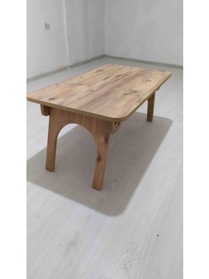 Yağmurlu Ahşap Katlanır Orta Sehpa Piknik Masası 