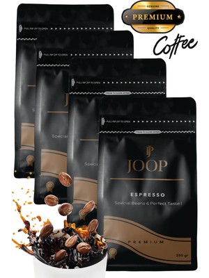 Joop Coffee Premium Espresso Çekirdek Kahve %100 Arabica 250 gr x 4 Adet