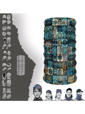 E-Taktik Extreme Yeşil Tonlu Farklı Desenli Boyunluk Bandana Baf Toka Maske Saçbandı