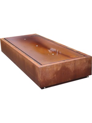 Greenmall Corten Dikdörtgen Üçlü Su Tablası