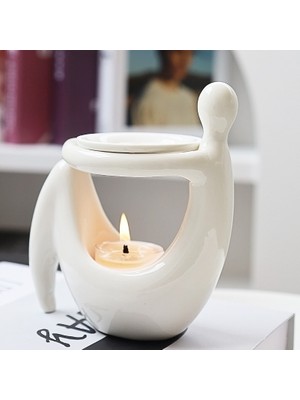 Lianjiahaowu Insan Biçimlenmiş Kandlestick ile Ceramic Aromatherapy Kutusu (Yurt Dışından)