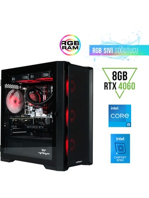 Warp Optima B760 Intel Core i5 12400F 16GB 512GB SSD RTX4060 Freedos Masaüstü Bilgisayar